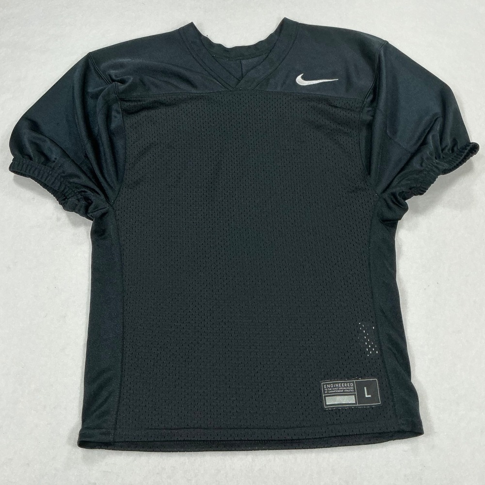 Nike Boy Black Mesh Football Practice Jersey Engineered Training Shirt Large